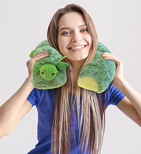 Almohada cuello tortuga de peluche suave 28 cm miniatura 7