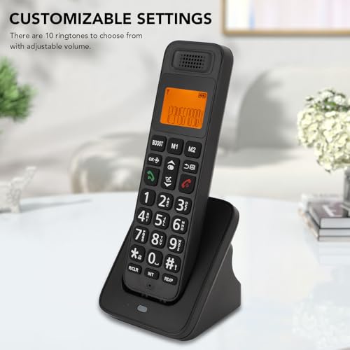 Teléfono inalámbrico con teclas grandes y pantalla retroiluminada miniatura 3