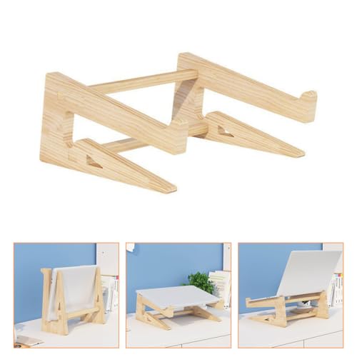 Base de madera ajustable POPETPOP para laptops 12-14.7 pulgadas miniatura 5