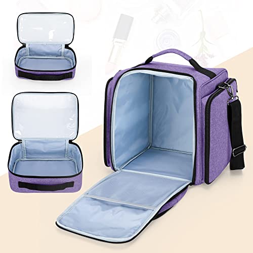 BAFASO Travel Makeup Bag with Removable Pouches, Purple