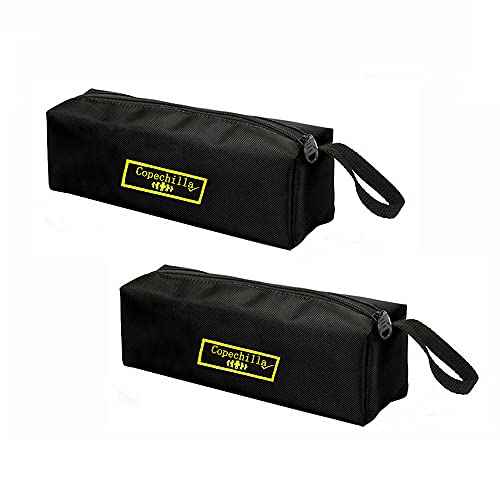 Copechilla sac a outil grandportable 2PCS 30X10X10CM,Matériau 1680D haute densité imperméable résistant à l'usure,avec sangle de suspension et zip,Noir