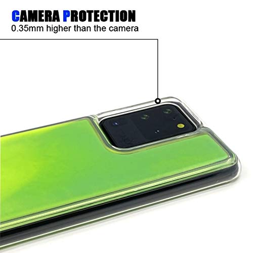 Vensen Liquid Fluorescent Case For Samsung Galaxy S20 5G Case 6.2 Inch, Soft Tpu Luxury Glow In The Darkness Noctiluncen Luminous Neon Sand Case Fit Galaxys20 Samsungs20 (Green) #TOP3