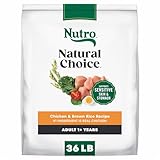 Nutro Natural Choice Dry Dog Food, Adult Dog Dry Food Chicken and Brown Rice Recipe, 36 lb. Bag