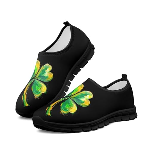 Zapatillas de senderismo para hombre, transpirables y ligeras, zapatos de trabajo elegantes, zapatillas de deporte cómodas, suela negra, Cuatro hojas, 41 EU