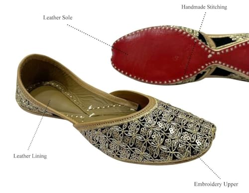 Stylish Handmade Punjabi Jutti - Flat Ballet Shoes & Indian Bridal Footwear for Women4