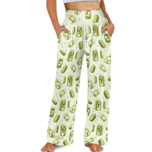 Wide Leg Trouser Pants for Women Elastic High Waisted Trousers with Pockets Casual Palazzo Pants3