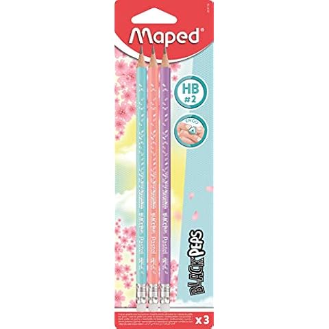 Maped Black Peps Pastel HB Graphite Pencils (Pack of 3) Cover