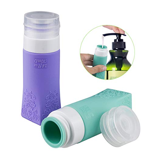 image for JACOOL 6 Pack Leak Proof Silicone Travel Bottles- TSA Approved Refilla