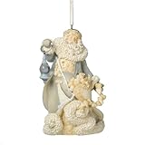 Enesco Foundations Santa with Hearts Ornament by Artist Karen Hahn, 4.13-Inch