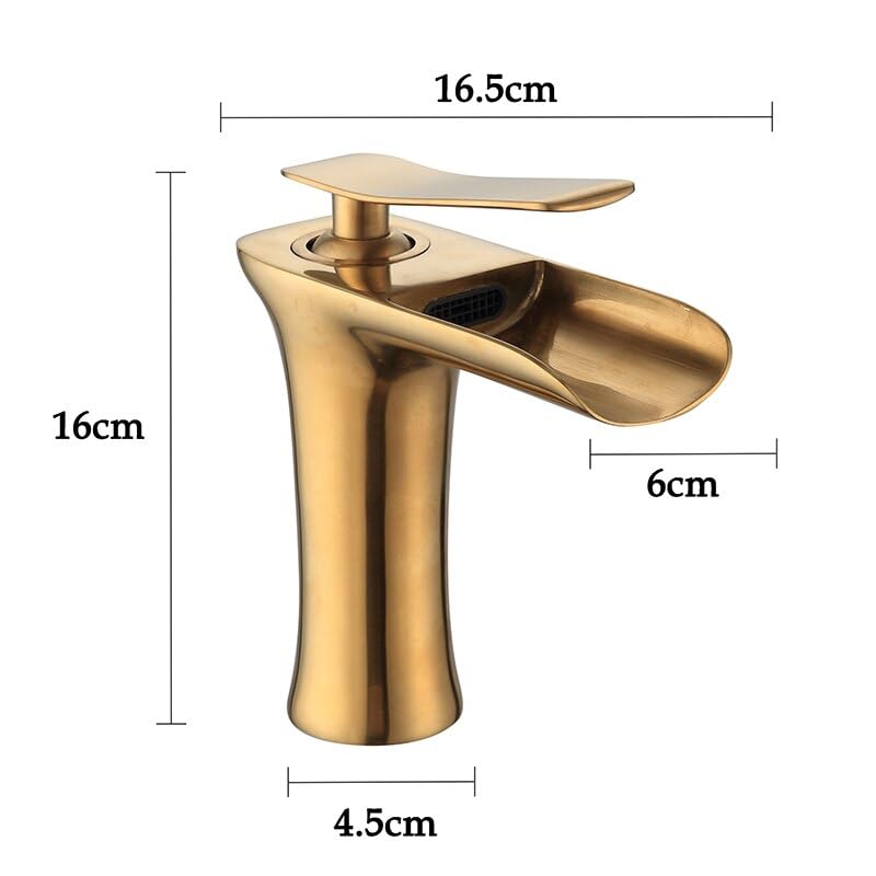 Robinet de salle de bain cascade or pour vasque à poser moderne - 2