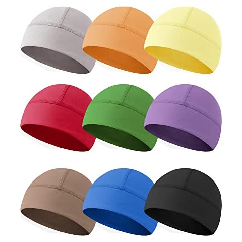 9 Pieces Winter Skull Cap Helmet Liner Warm Fleece Motorcycle Bike Skull Cap Running Beanies for Men Women Cold Weather, As the Pictures Show, fits most people Cover