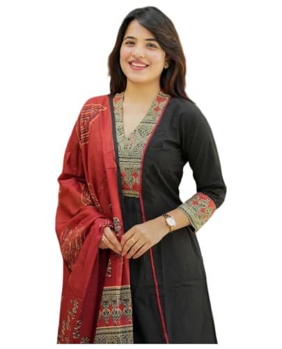 Image of GoSriKi Women's Rayon Viscose Printed Straight Kurta with Pant & Dupatta