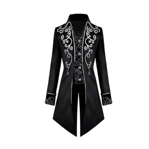 FJKVKDT Chaqueta Medieval Steampunk para Hombre, Frac Victoriano