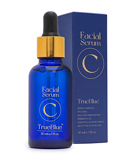 True Blue New York Organic Vitamin C Face Serum with Hyaluronic Acid And Rosehip_oil ,3.21 Ounces, Anti Aging , Hydrates & Tones ,Dark Spot Correction,Face Wrinkles , Uneven Skin Texture to Visibly Brighten & Smooth