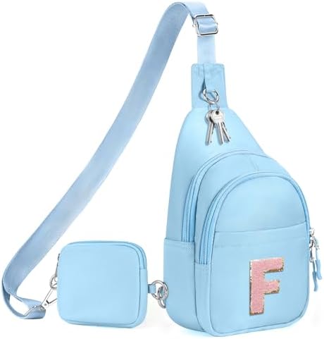 Initial Fanny Pack for Teen Girls Cute Crossbody Bag Sling Purse Personalized Gifts for Teen Girls Kids 6-14 Years Old