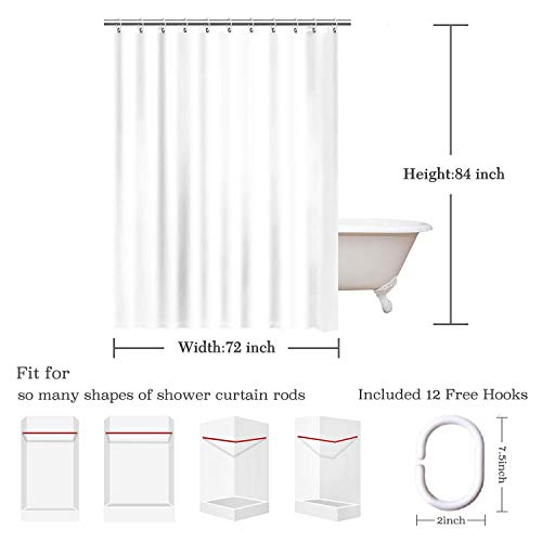 Rosielily Abstract Marble Shower Curtain, Blue Ombre Shower Curtains Set With 12 Hooks, Decor Waterproof Bathroom Curtain, 72”X84” #TOP6