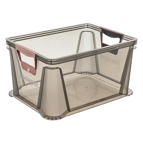 keeeper Luis Caja de transporte con asas suaves, 20 L, Caja Euro, Asas de transporte, Rojo (Nordic Red)