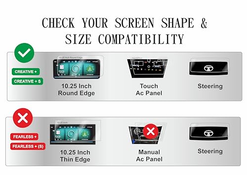 Image of OHAYO 3 Pack Screen Protector for Tata Nexon 2024 Creative+ & Creative+ S | 10.25 inch Infotainment (Round Corners) + Steering Control + AC Panel Edge-to-Edge Protection | 9H Hardness, Military Strength, Scratch Resistant, HD Clear | Not Tempered Glass