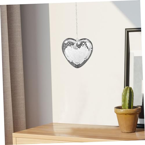 Adorno colgante en forma de corazón con espejo para discoteca, decoración reflectante para bodas, cumpleaños, bares, karaoke y eventos de baile, diseño atractivo miniatura 7