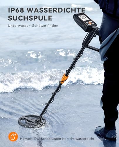Bild 6 - SUNPOW Metalldetektor Profi Set für Erwachsene & Kinder – Verbesserter Chip, Hohe Genauigkeit, Starke Störungsunterdrückung, 4 Suchmodi (Ganzmetall, Kerbe, Pinpoint, Memory), LCD-Display, Komplettsett