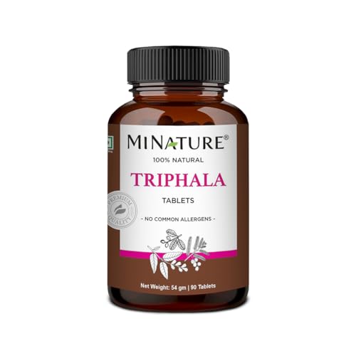 Triphala Tablets by mi nature -90 Tablets, 1000mg | 45 Day Supply | Triphala Supplement with Amla, Haritaki & Bibhitaki |