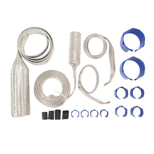 Stainless Steel Dress Up Hose Cover Kit Universal Radiator Hose Sleeving Set Extreme Heat for Vehicle (Blue) by Srliya - Image 6