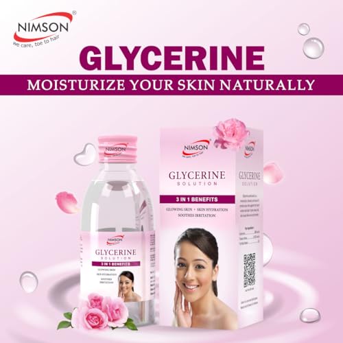 Image of Nimson Pure Glycerine for Skin Care - 50ml | Moisturizes, Heals & Protects Skin | Soothes Irritation | Soft, Glowing Skin | Ideal for Oily & All Skin Types | 100% Vegan