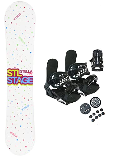 140cm Stella Stage 2022 Blem Snowboard +Black Bindings Womens Girls Package (140cm Stella Stage Blem(rmt12), Bindings Black s/m Fit 5-9.5)