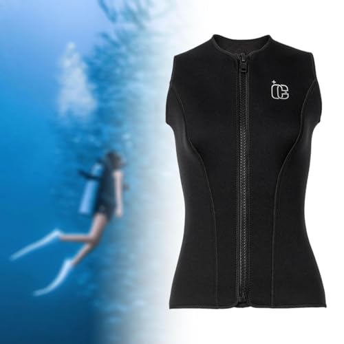 Folpus Mujeres de 3 mm Top de Neopreno con Mangas sin Mangas Traje de baño Suave de Traje húmedo Moderno Surf de Surf para Adultos Kayak Buceo Nadando, M - imagen 7