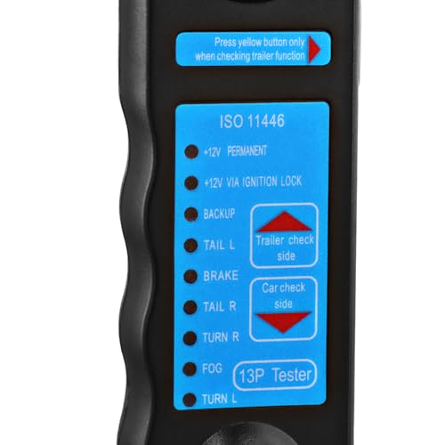QWORK® 13 Poliger Stecker Prüfgerät für 12V Anhängerbeleuchtung - Plug-and-Play, Kompatibel mit PKW, LKW, Wohnmobile