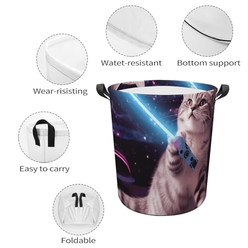 Grand panier à linge pliable chat de l'espace pour la chambre - 5