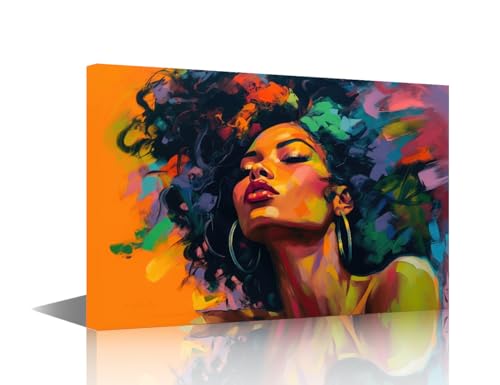Toile murale encadrée de femmes noires pour combler un grand mur vide de salon