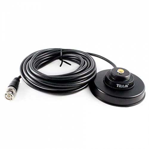 1233-BNC Black 3 1/4" Magnet Mount NMO Mag Mount 17 foot Antenna Cable