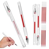 VILLFUL 4 Pièces Stylo Sourcils Mapping Rouge avec Recharges Stylo Marquage Précis pour Microblading et Tatouage Encre Fluide pour Dessins Précis et Guidage des Sourcils