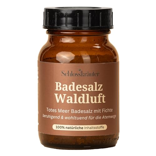 Schlosskräuter Sali da bagno all'aria forestale 100% naturale con abete rosso, 200 g, bagno con oli essenziali, additivo per il bagno in caso di stress e raffreddore