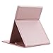 Fintie Portable Folding Vanity Makeup Mirror, Slim PU Leather Folding Compact Makeup Tabletop Travel Cosmetic Mirror with Standing - Rose Gold