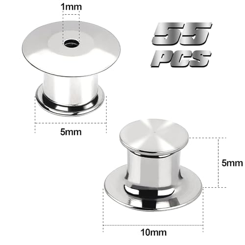 Image of DECYOOL 55 Pieces Metal Pin Backs Locking Pin Keepers Locking Clasp | Nickel Plated Copper,convenient to carry, and blend seamlessly behind any pin,No Tools Required Spring Loaded Lock
