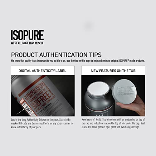 Image of Isopure Low Carb Whey Protein Isolate Powder 2.20 lbs, 1 kg (Dutch Chocolate), 25g Protein per serve, Gluten-Free, Aspartame-Free, Vegetarian protein for Men & Women. Offer Pack