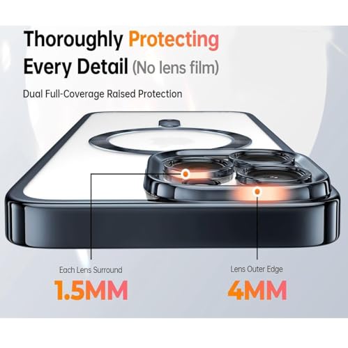 Image of mobistyle Designed for iPhone 16 Pro | Luxury Electroplating Mag-Safe Case | Camera Lens Protection Back Cover Case for iPhone 16 Pro (Meg-Safe Black)