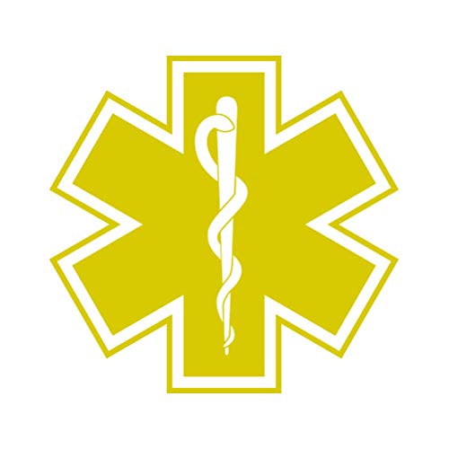 RDW Star of Life Sticker - Decal - Die Cut - EMT #2 - Metallic Gold 1.50