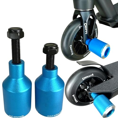 Scooters Chilli Pro Scooter Barril Patinete Patinete Pegs Tret Roller Grind Barras con ejes + pegatina Fantic26 (Rocket Azul claro)