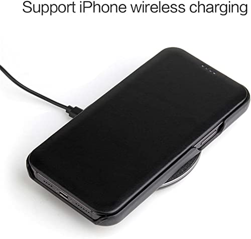Funda con tapa para iPhone 14 Plus de cuero transpirable y carcasa antichoque marrón 7