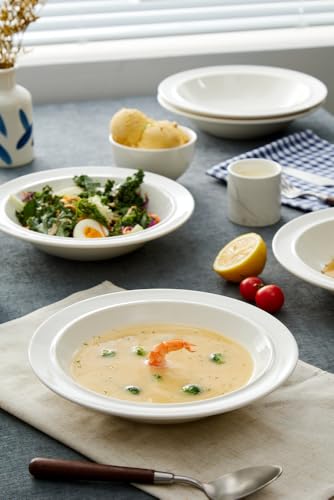 9-inch Porcelain Dinner Plate Set of 6 - Microwave, Oven and Dishwasher Safe, Scratch Resistant. (White) - Image 4