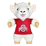 Pets First NCAA Ohio State Buckeyes Goat Plush Toy for Dogs and Cats with Squeaker, Wearing a Team Jersey! Fun & Sporty Goat Shaped Dog Chew Toy, Interactive Pet Toy