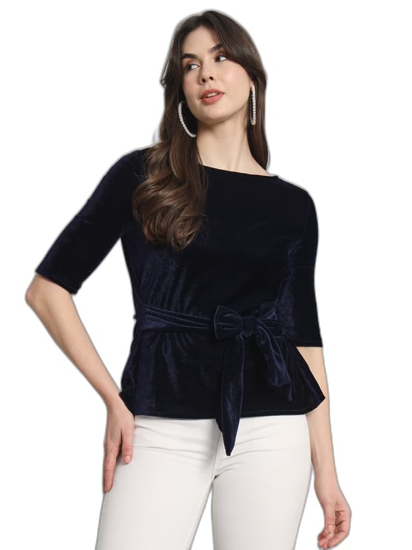 Image of Vaararo Women Dress Shirt, Velvet, Regular Fit