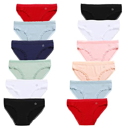 Culotte Fille Ado en Coton Confortables et Douces Culotte Adolescente 12 Pièces ,Agés de 13 à 15 Ans,Multicolor Taille:XL Cover