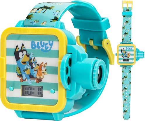 Bluey Kids Digital Projector Watch with 6 Image Slides, Adjustable Character Strap, Digital LCD Display, Bright Projection Button, Fun for Preschool Ages, Wrist Size 5.5