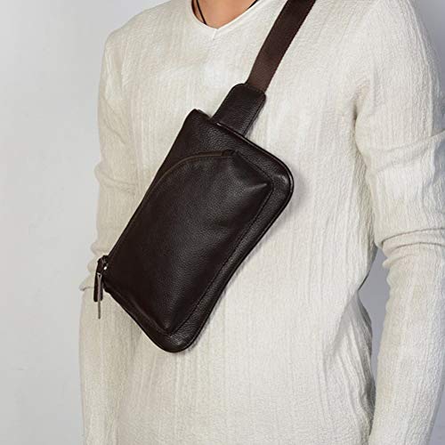 Pochete masculina de couro PU casual para treino esportivo pochete para viagem, escalada acampamento