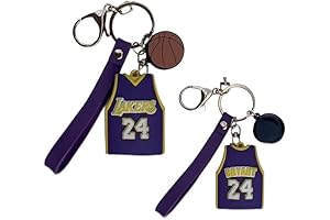James and Bryant Jersey Basketball Silicone 3D keychain- 23 and 24 Yellow or Purple