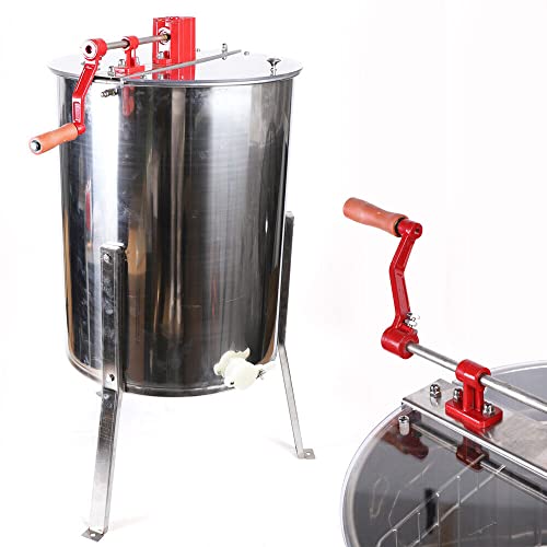 NeNchengLi 4 Waben Manuell Honigschleuder Handhonigschleuder Extractor Schleuder Edelstahl – Bild 5